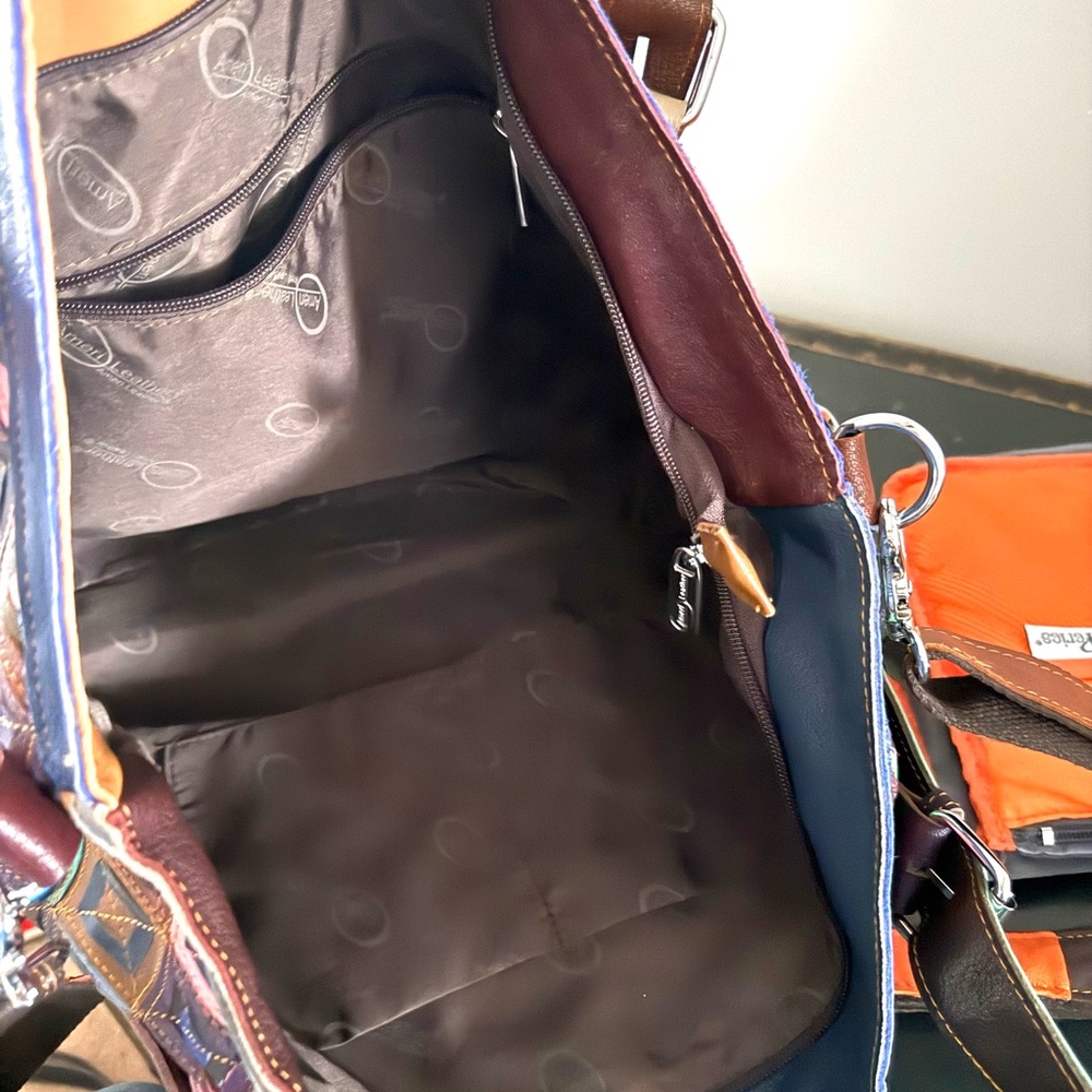 Amerileather Bailey Rainbow Patchwork Leather Tot… - image 3